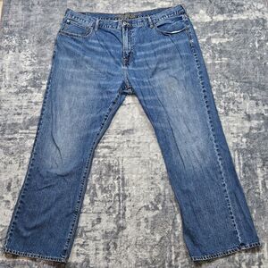 American Eagle Flex Jeans Mens 44x32 Blue Bootcut Cowboy Western Whiskering